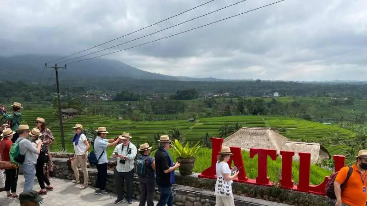 ilustrasi cuaca cerah berawan di Jatiluwih, Tabanan. (dok.Radar Bali)