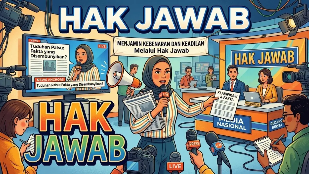 Ilustrasi Hak Jawab. (gemini generate/radarbali.id)