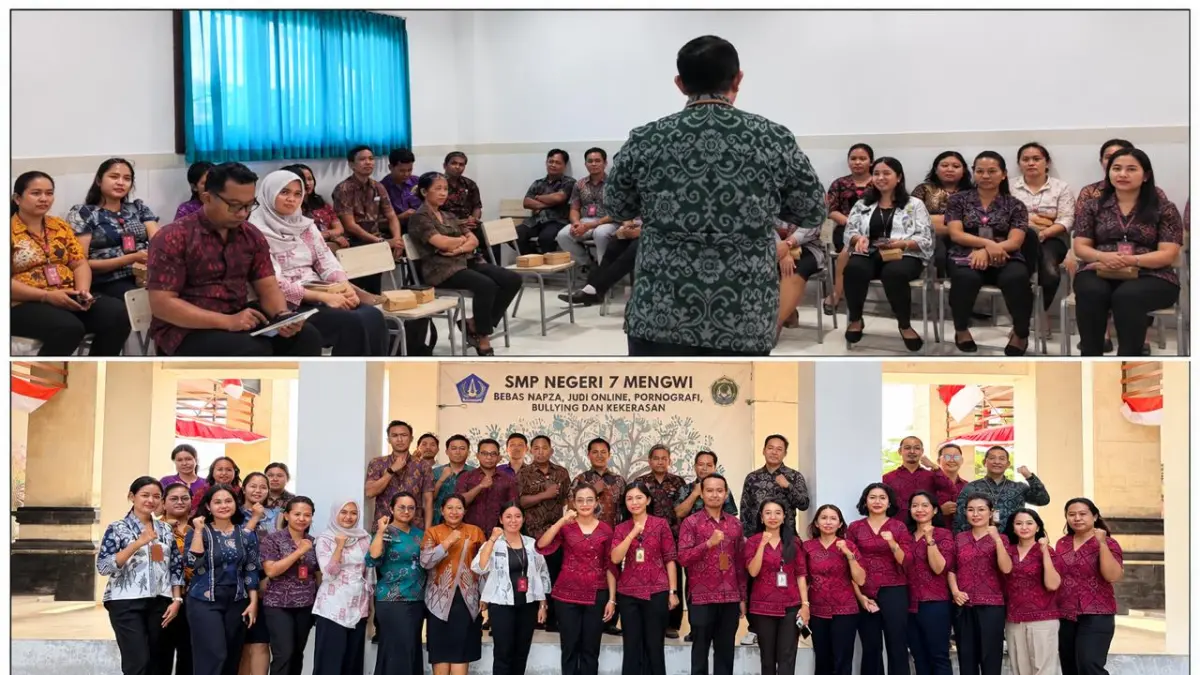 Pelatihan Guru SMP Negeri 1 Mengwi Yang Digelar Program Studi Sastra Inggris, Fakultas Bahasa Asing, Universitas Mahasaraswati Denpasar (Unmas Denpasar) bersama Cagayan State University (CSU), Filipina.