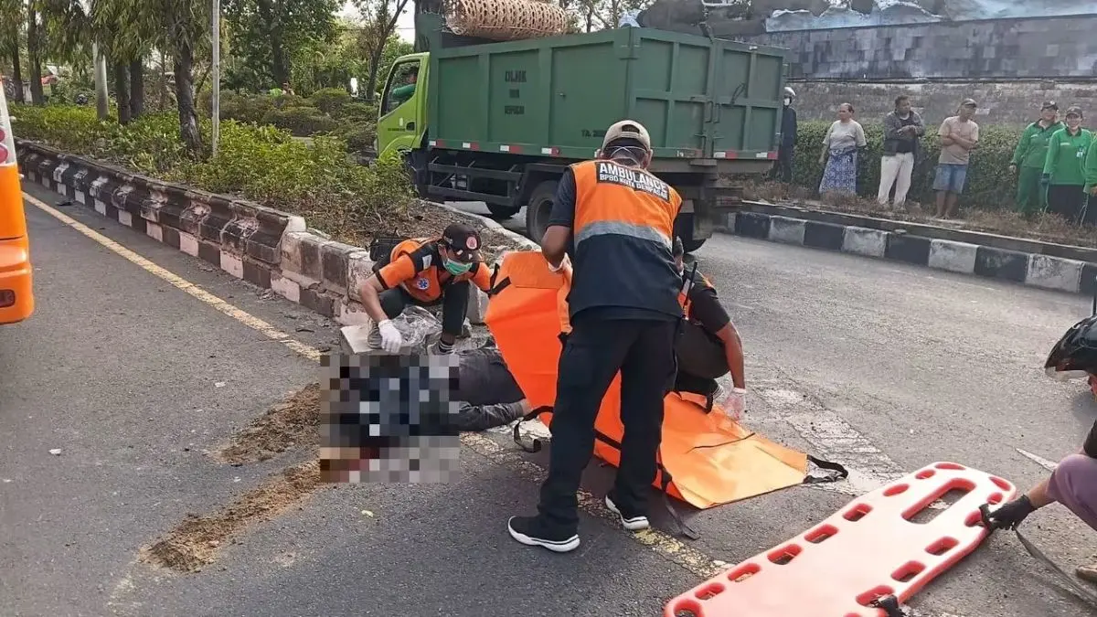 TEROBOS LAMPU MERAH: Kecelakaan yang menewaskan pemotor di simpang empat Jalan Sunset Road–Jalan Kunti, Kuta, Badung, Kamis (10/9/2026). (IST/radarbali.id)