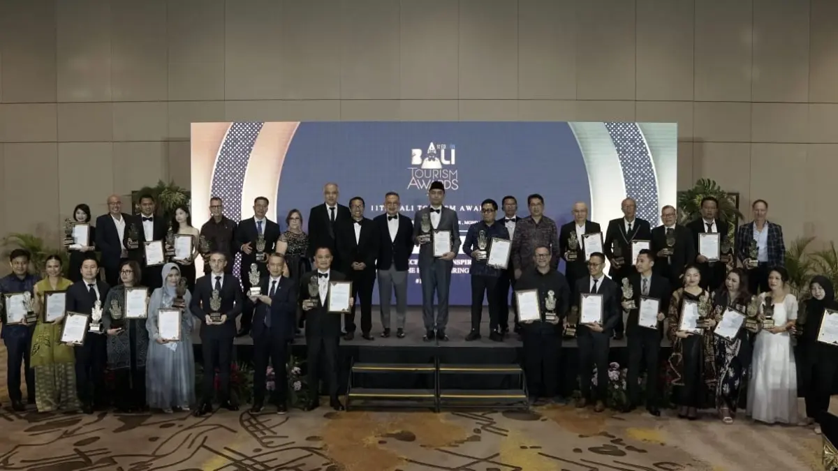 Tokoh nasional dan pelaku pariwisata para pemenang 11th Bali Tourism Awards 2026 di The Meru Sanur, 14 September 2026