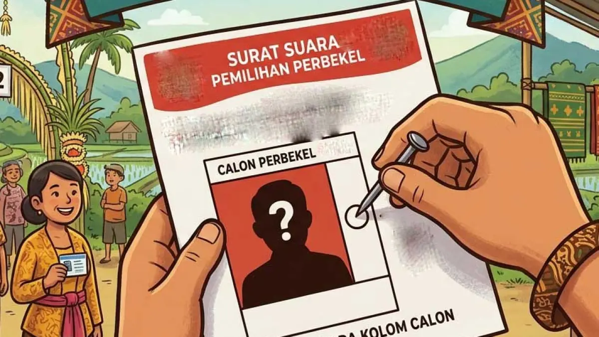 ilustrasi pemilihan perbekel. (gambar digital gemini/radar bali)