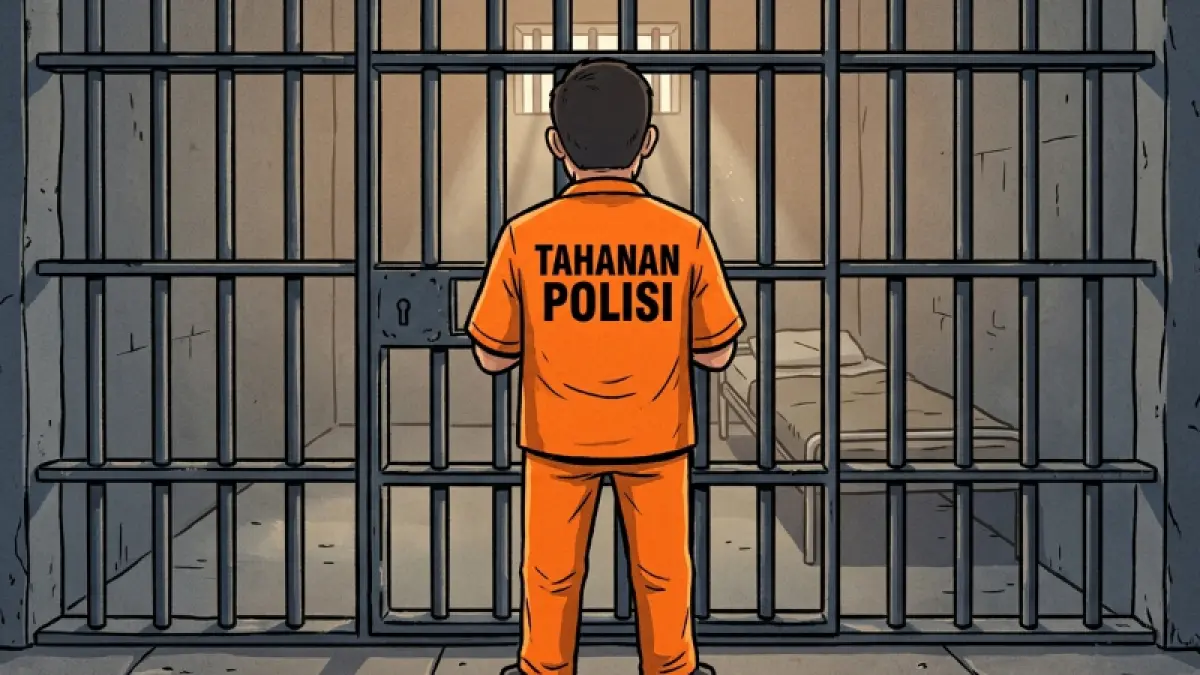 ilustrasi tahanan polisi. (gambar digital gemini/radar bali)