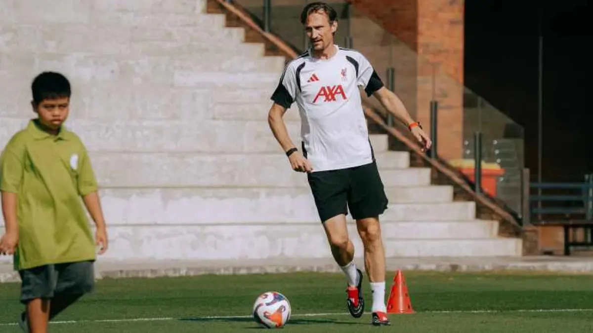 Sami Hyypia di Traning Center Bali United,Gianyar. (foto: ist)