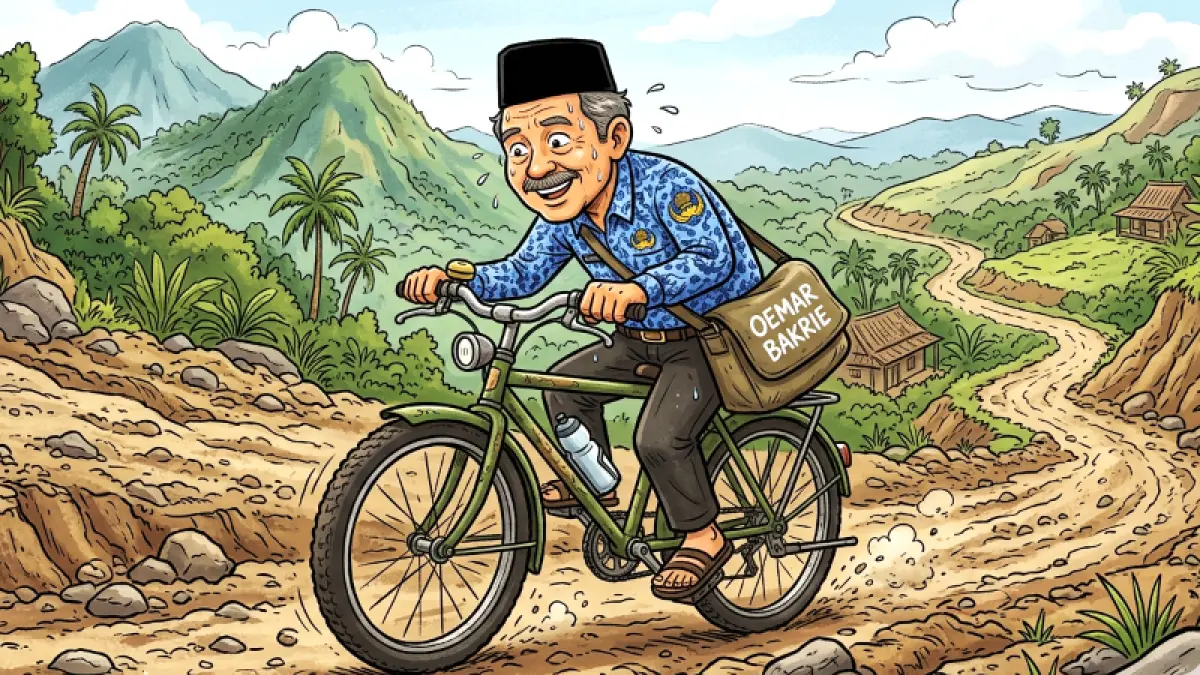 Ilustrasi Oemar Bakrie. (gambar digital gemini/radar bali)
