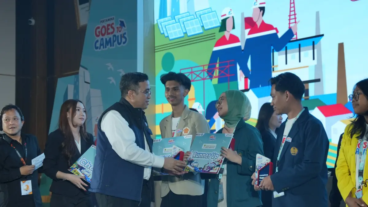 Suasana Awarding pemenang Energynovation Ideas Competition (EIC) dan Energy Debate Championship (EDC), dua kompetisi nasional pada rangkaian Pertamina Goes to Campus (PGTC) 2026. Awarding bagi para pemenang ini sekaligus menjadi penutup kegiatan PGTC 2026 yang sudah digelar sejak kick off pada 21 Mei 2026 lalu.