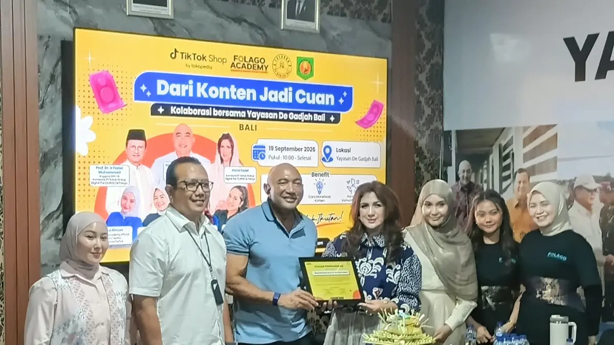 Yayasan De Gadjah bekerja sama dengan Folago Academy dan TikTok di Yayasan De Gadjah Center, Renon, Denpasar, Bali, Sabtu (19/9/2026).