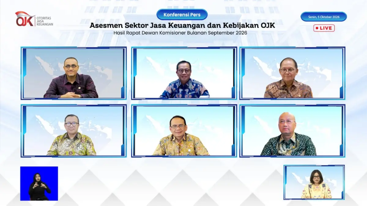 DARING: Konferensi Pers assessment sektor jasa keuangan dan kebijakan OJK. (OJK for Radar Bali)