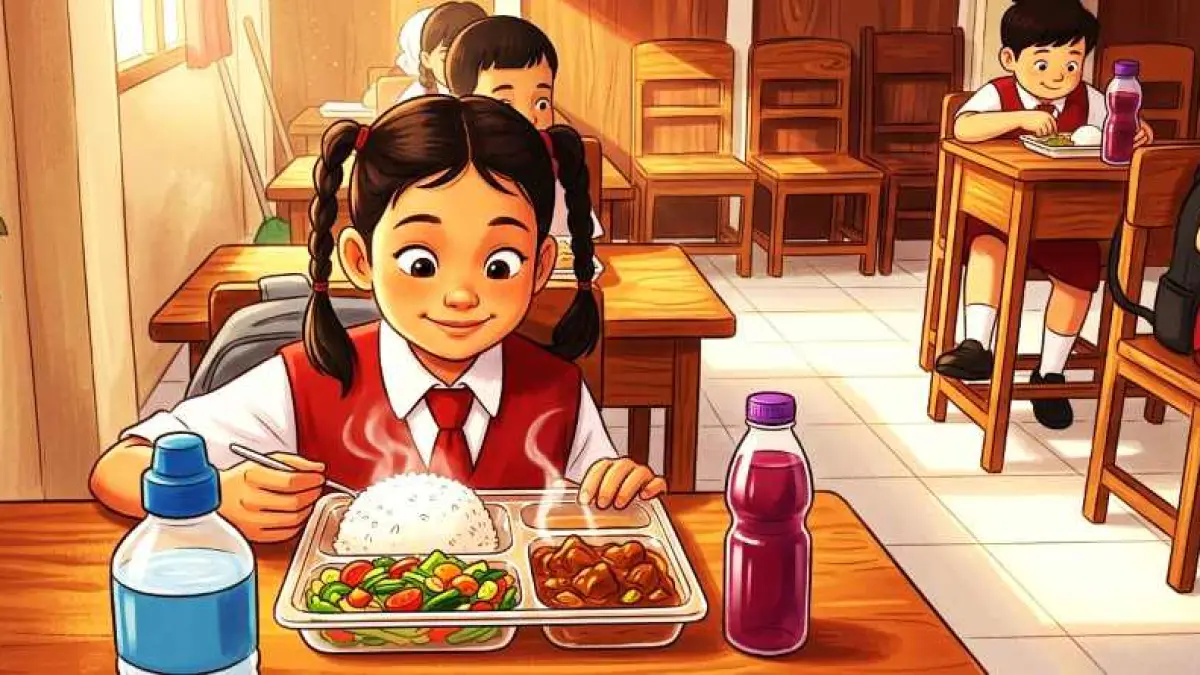 Ilustrasi MBG (gambar digital gemini-radar bali)