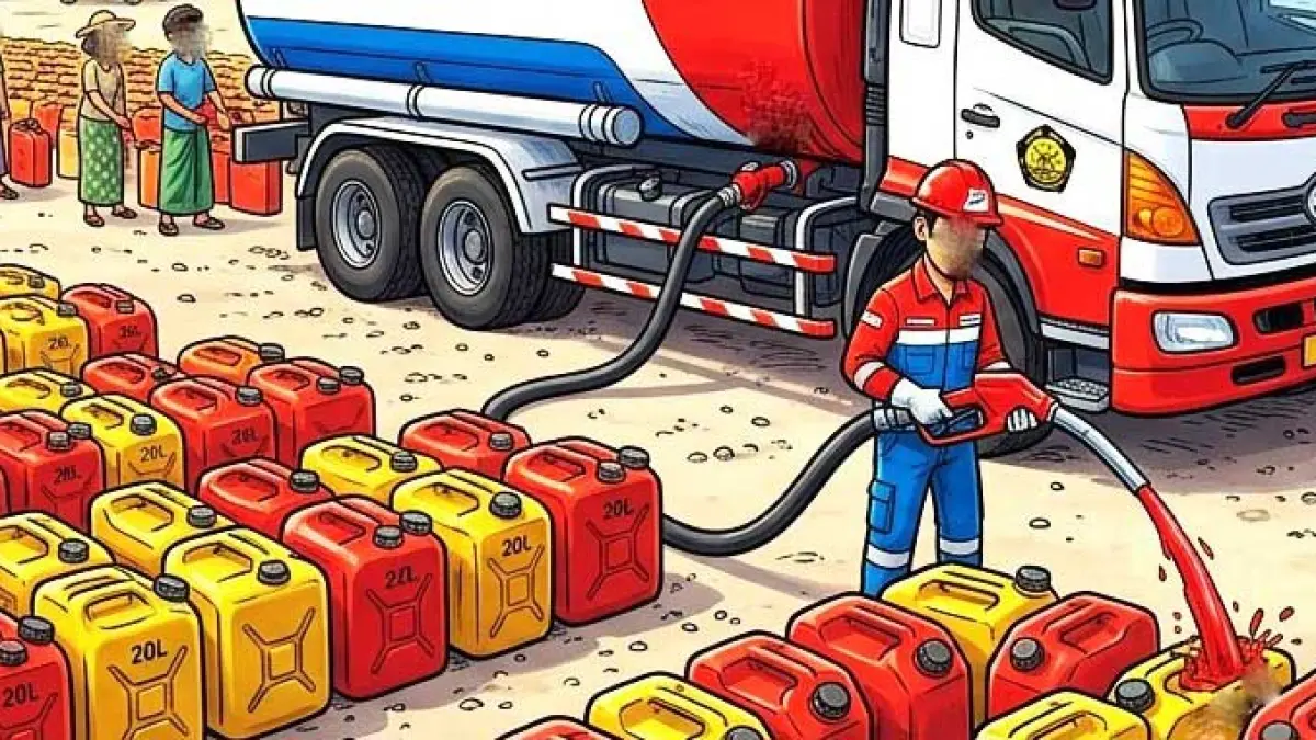 Ilustrasi penimbunan BBM. (gambar digital gemini/radar bali)