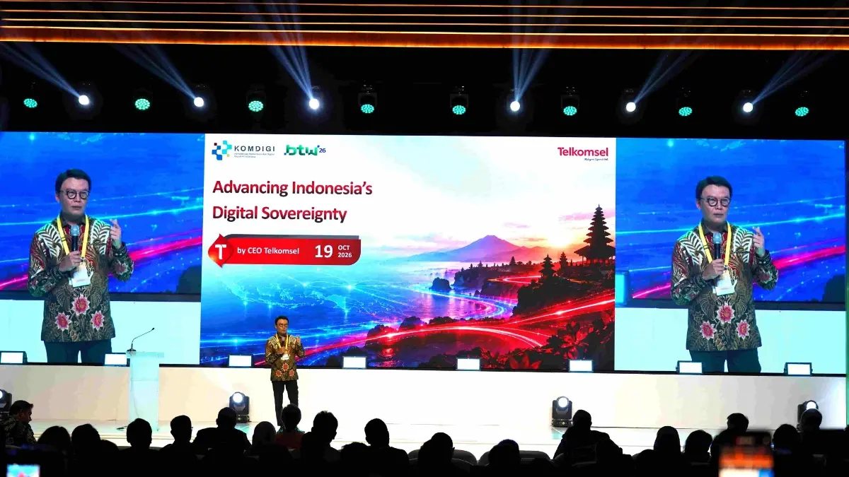 Direktur Utama Telkomsel Nugroho saat Bali Tech Week 2026 di Bali.