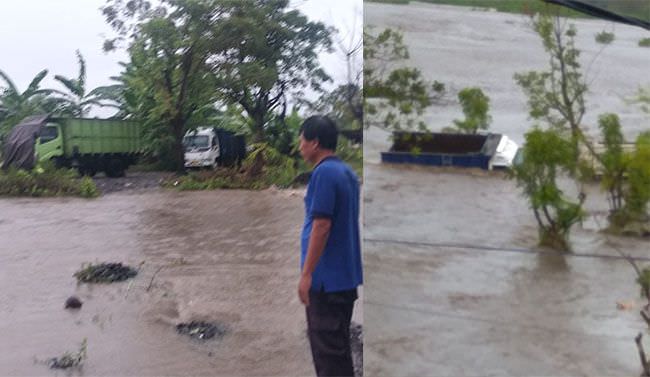 debit-air-tukad-unda-naik-truk-penambang-pasir-liar-terjebak-banjir