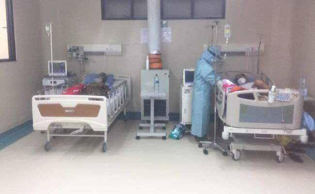 TERIMBAS BANJIR - Kamar IGD RSUD Wangaya Denpasar. Banjir pada 10 September sempat membuat listrik mati sehingga pasien yang dibantu ventilator harus dipindah ke RS lain.