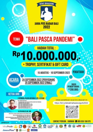 Flayer Lomba Debat Mahasiswa Jawa Pos Radar Bali 2022 (dok. Panitia DM JPRB 2022)