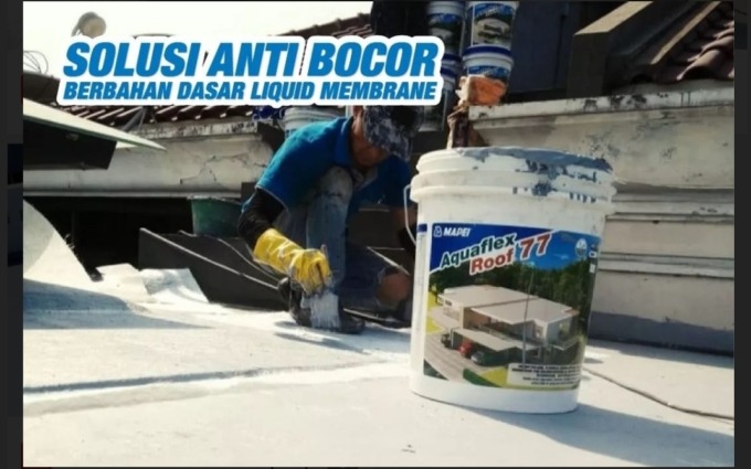 ANTI BOCOR: Salah satu langkah agar tak bocor, Waterproofing dengan Aquaflex Roof 77