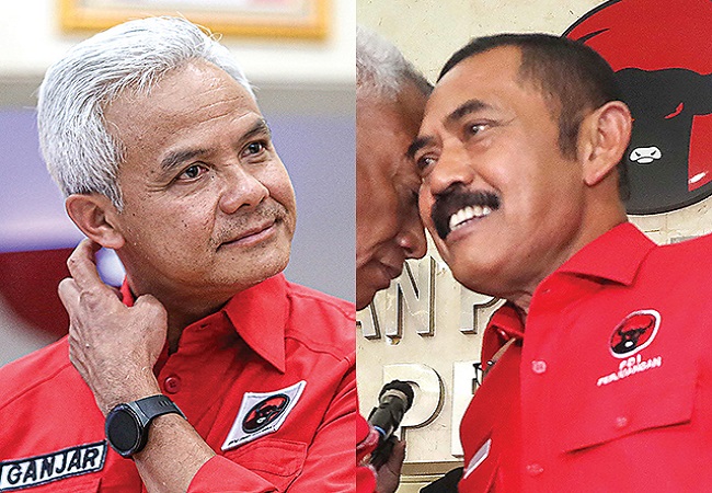 Ganjar Pranowo dan F.X. Rudyatmo setelah memberikan klarifikasi ke DPP PDIP belum lama ini. (Foto MIFTAHULHAYAT-FEDRIK TARIGAN/JAWA POS)