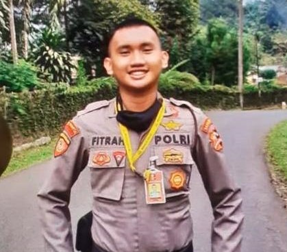 SUDAH AJAL: Almarhum Bribda FNS saat baru tiba di Bali sebagai petugas baharkam G20 pekan lalu.