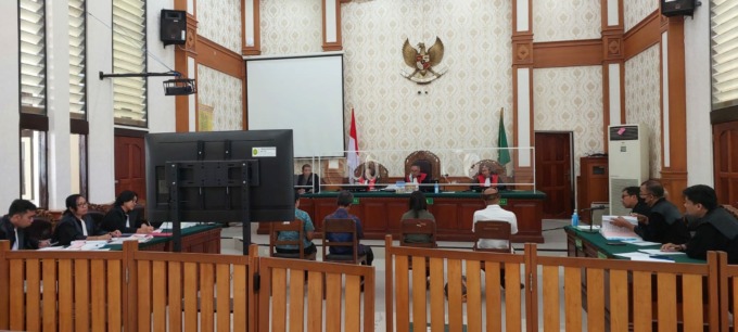 PENYELEWENGAN: : Empat orang saksi menjalani sidang Tipikor, di Pengadilan Negeri Denpasar, Selasa (21/2/2023)