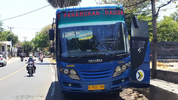 PROGRAM KEMENHUB : Bus trayek baru milik Damri, kini uji coba trayek Terminal Penarukan-Madenan-Kintamani. (foto: dok. radar bali)