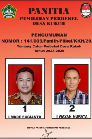 HEAD TO HEAD: Dua calon perbekel Desa Kukuh Kecamatan Marga I Made Sugianto dan I Wayan Nurata. (Radar Bali Photo) 