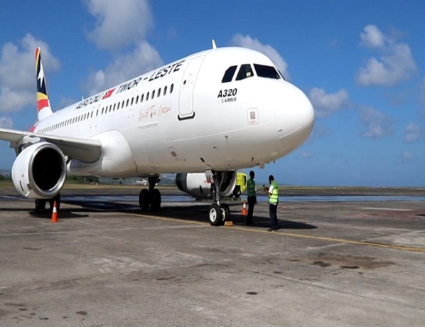 Aero Dili terbang perdana dan tiba di Bandara Internasional I Gusti Ngurah Rai - Bali, Jumat 12 Mei 2023. (ist)