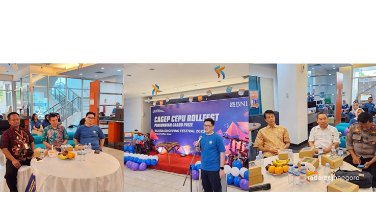 PENGUNDIAN: BNI Cepu melakukan pengundian hadia di program Blora Shoppoing Festival kemarin. Program ini hadiah utamanya satu unit motor. (ISTIMEWA FOR RDR.BLORA)