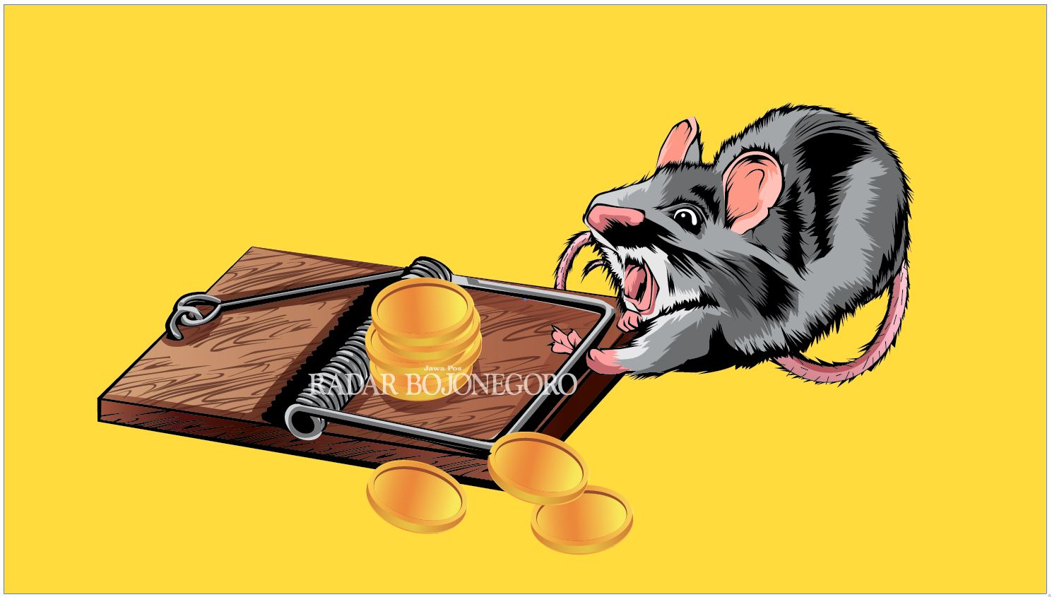 Ilustrasi Korupsi Pasar Wulung (Ainur Ochiem/R.Bjn)