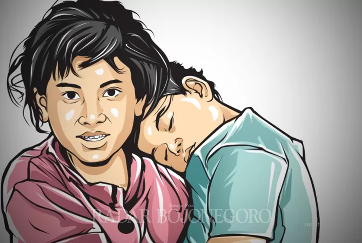 Ilustrasi anak yatim (AINUR OCHIEM/RDR.BJN)