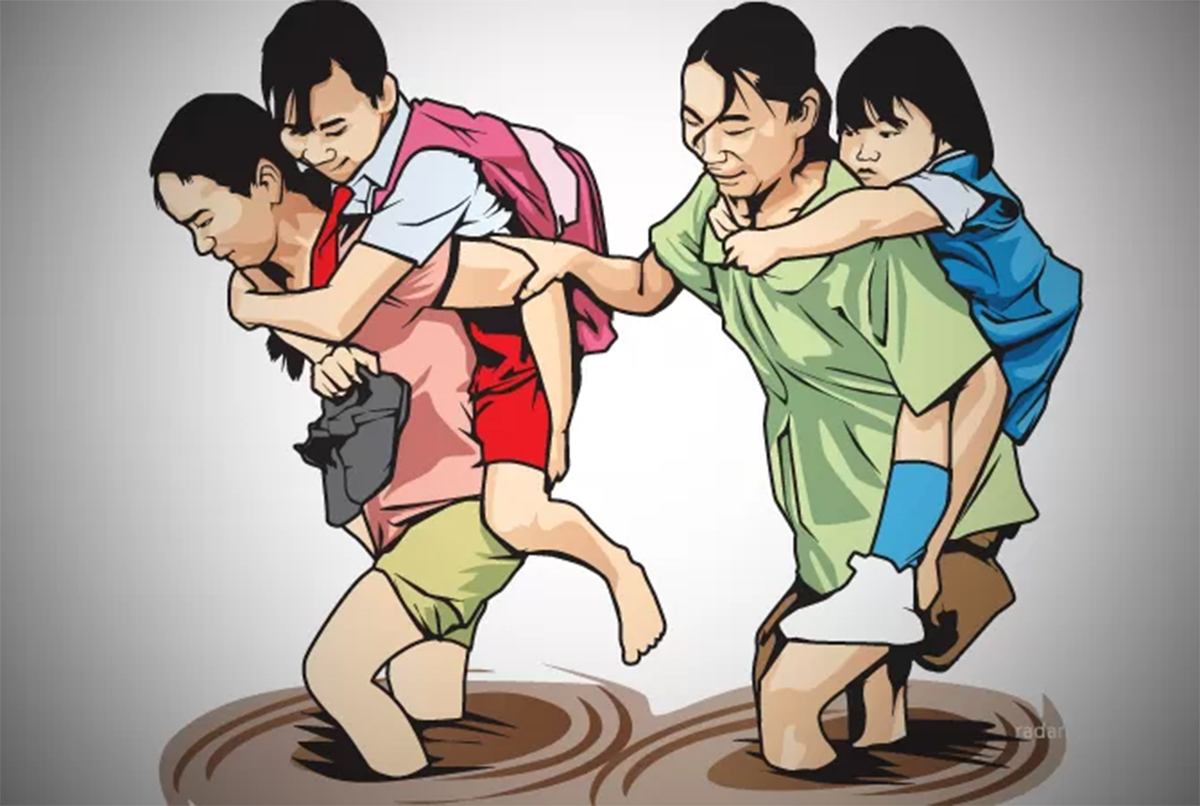 Ilustrasi Banjir  (AINUR OCHIEM/RADAR BOJONEGORO)