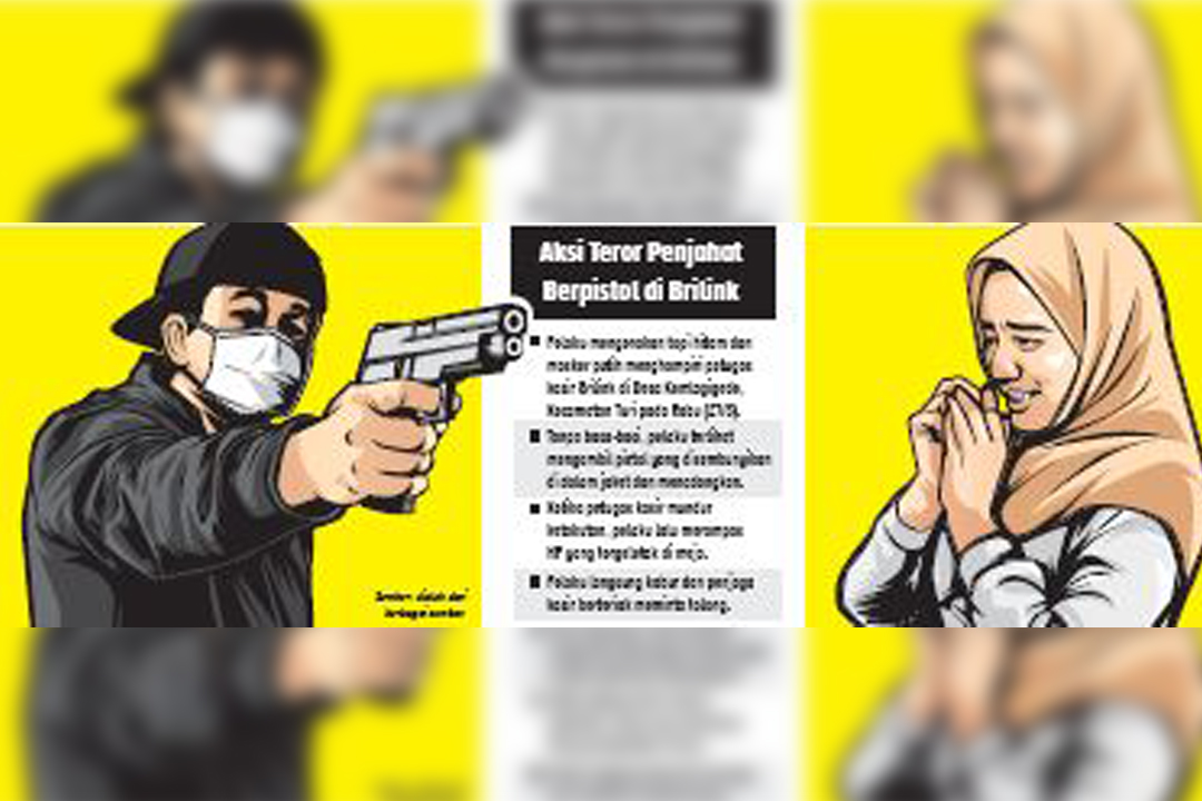 Aksi Teror Penjahat Berpistol di Brilink