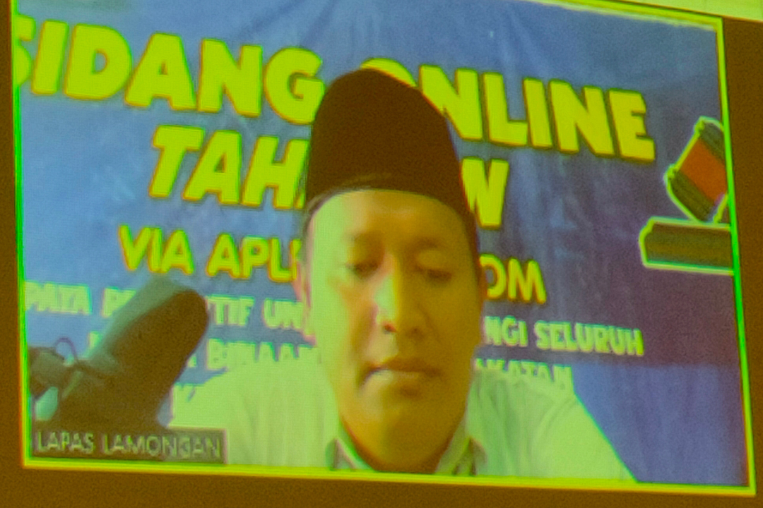 DIVONIS 1,5 TAHUN: M Afif Al Anshori menjalani persidangan secara online.
