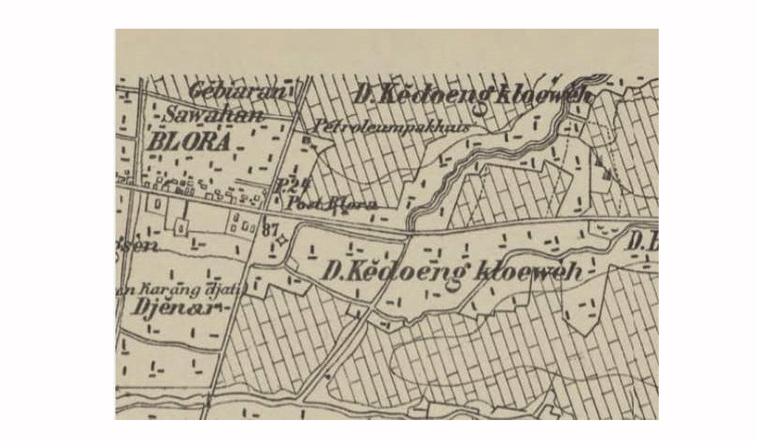 KEDUNGKLUWEH: Peta yang dibuat Belanda masih tertera Kedungkluweh sebagai wilayah, berbatasan dengan Jenar, Blora.