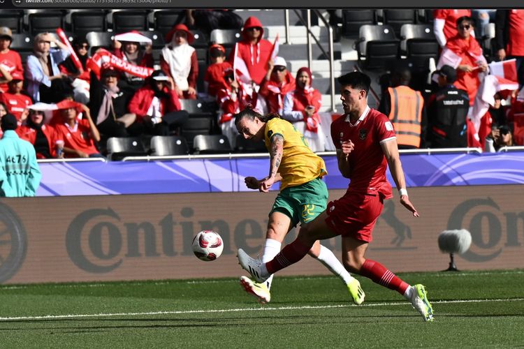 Duel panas Timnas Indonesia vs Australia pada gelaran Piala Asia 2023 di Qatar.