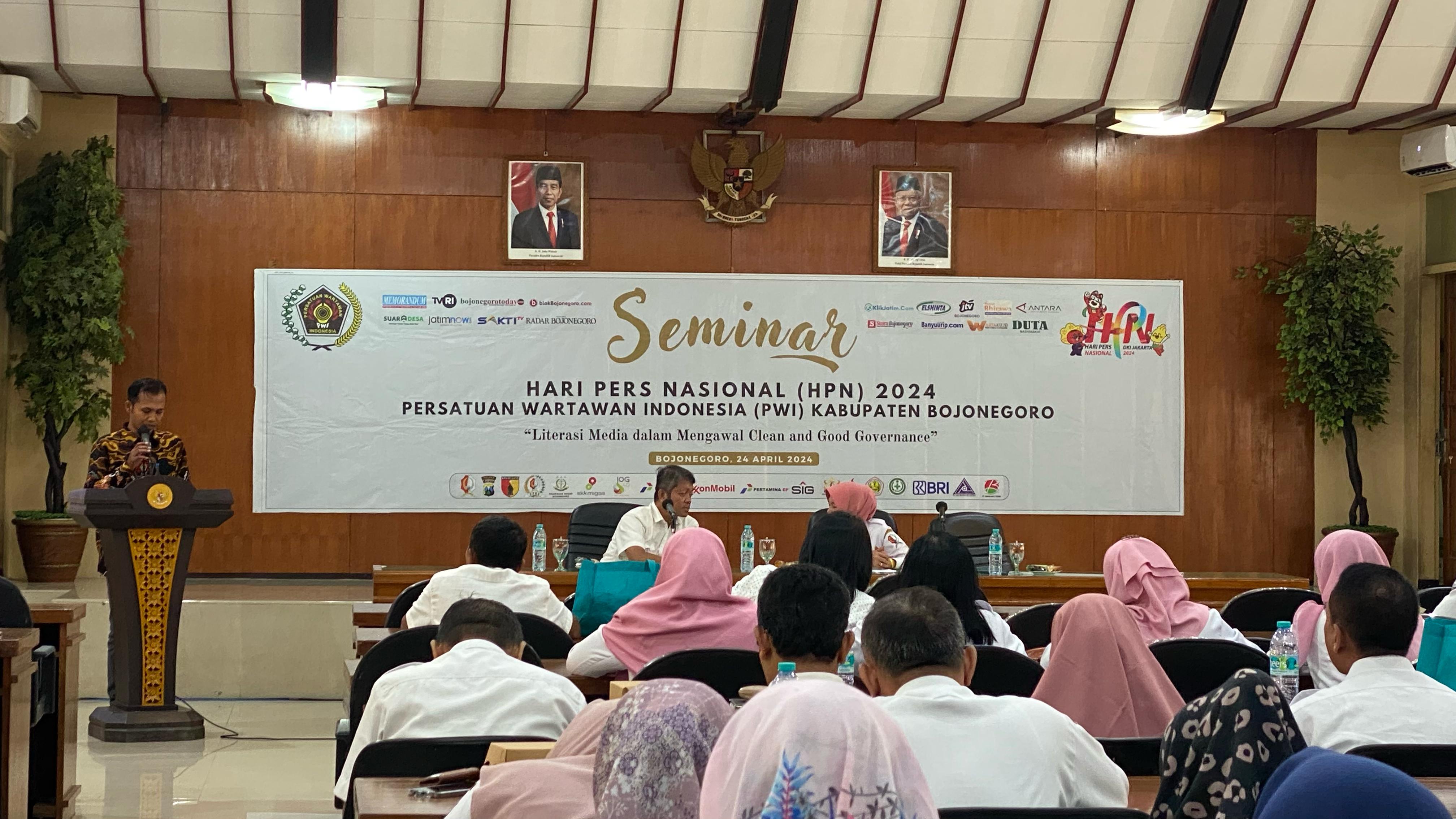 PWI Bojonegoro gelar Seminar Literasi Media memperingati Hari Pers Nasional 2024.