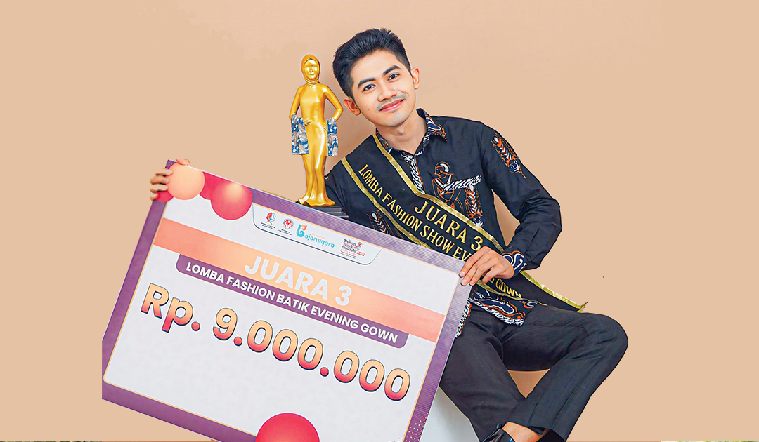 DESIANER MUDA: Engki Edi Saputra, desainer muda asal Kecamatan Sukosewu yang menjadi langganan juara lokal hingga nasional.