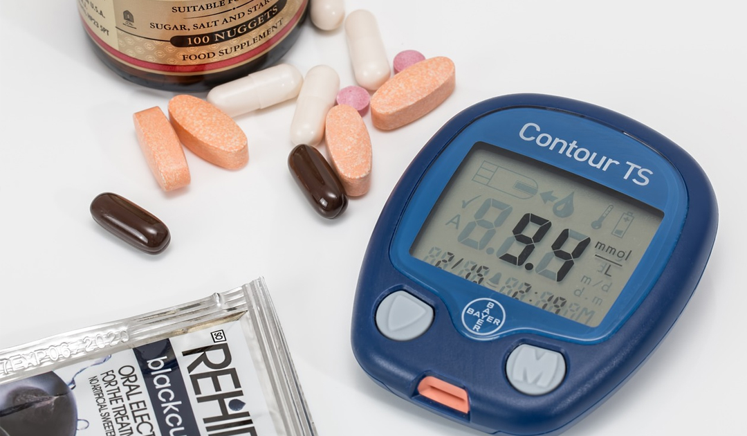 ilustrasi alat cek gula darah.