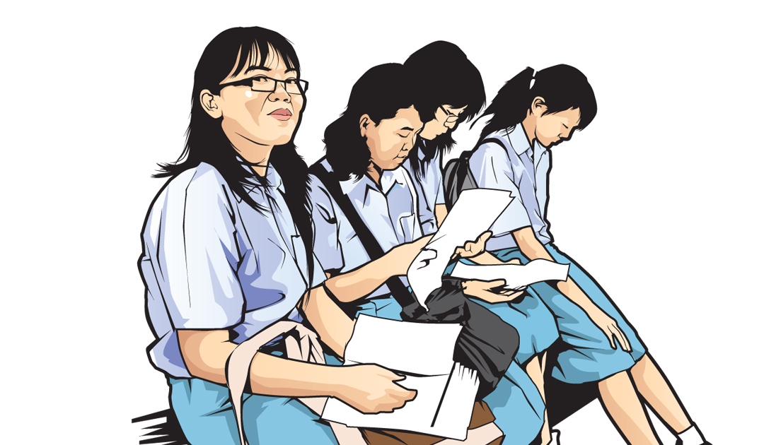 Ilustrasi anak sekolah.