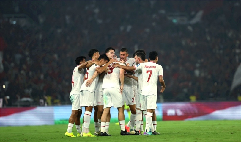 Skuad timnas Indonesia di GBK.