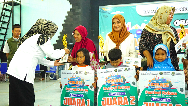 TERBAIK: Karya terbaik Neroli Azurasaga mengantarkannya meraih Juara 1 Kategori A Festival Kolase Jawa Pos Radar Bojonegoro. (TIM DOKUMENTASI EVENT RADAR BOJONEGORO)
