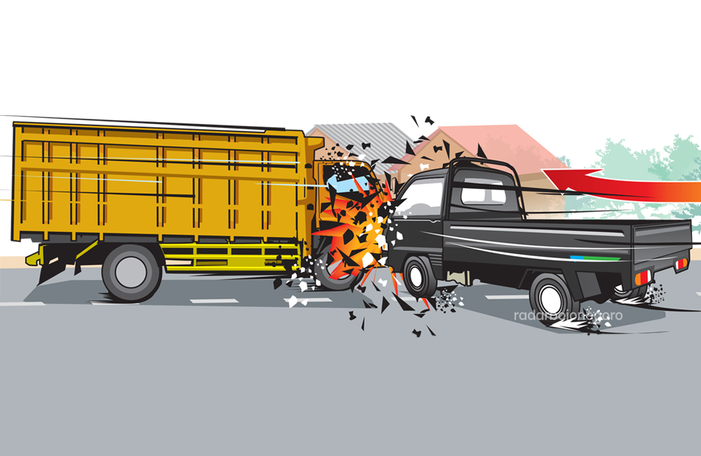 Ilustrasi kecelakaan di jalan.