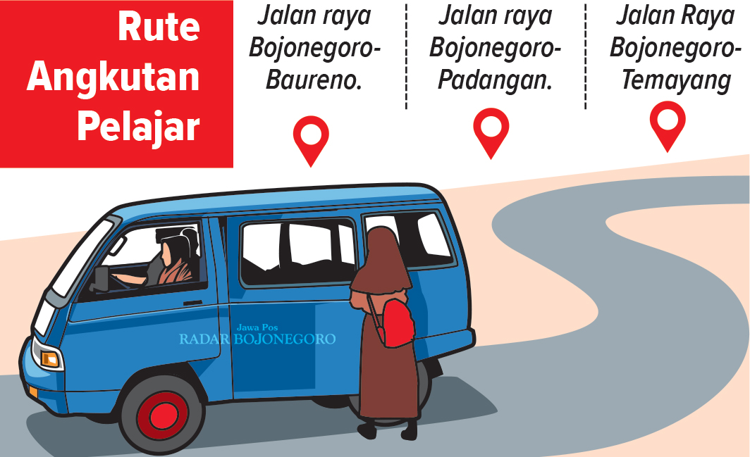 Rute Angkutan Pelajar Bojonegoro. (AINUR OCHIEM/RADAR BOJONEGORO)