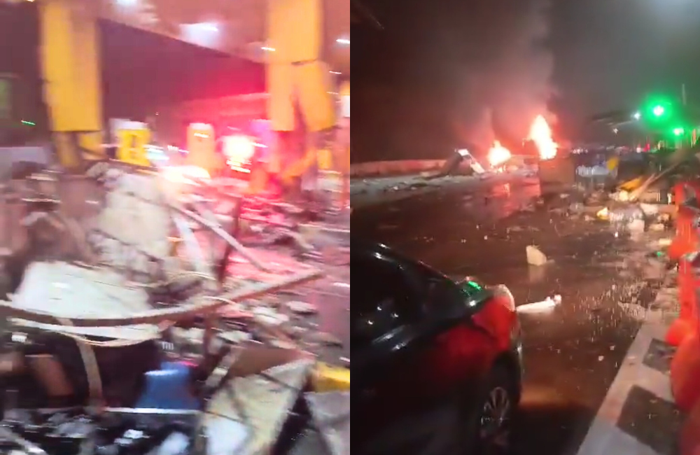 Tangkapan layar footage video laka di tol Ciawi, Bogor.