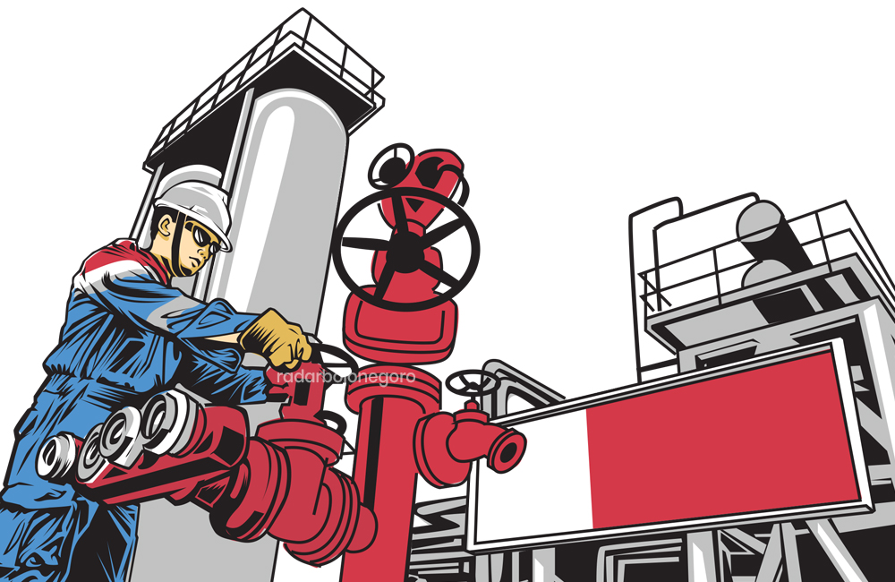 Ilustrasi produksi migas di Bojonegoro.