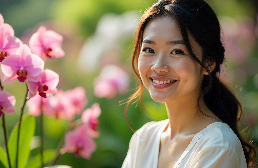Potret perempuan yang memancarkan kecantikan dari dalam.