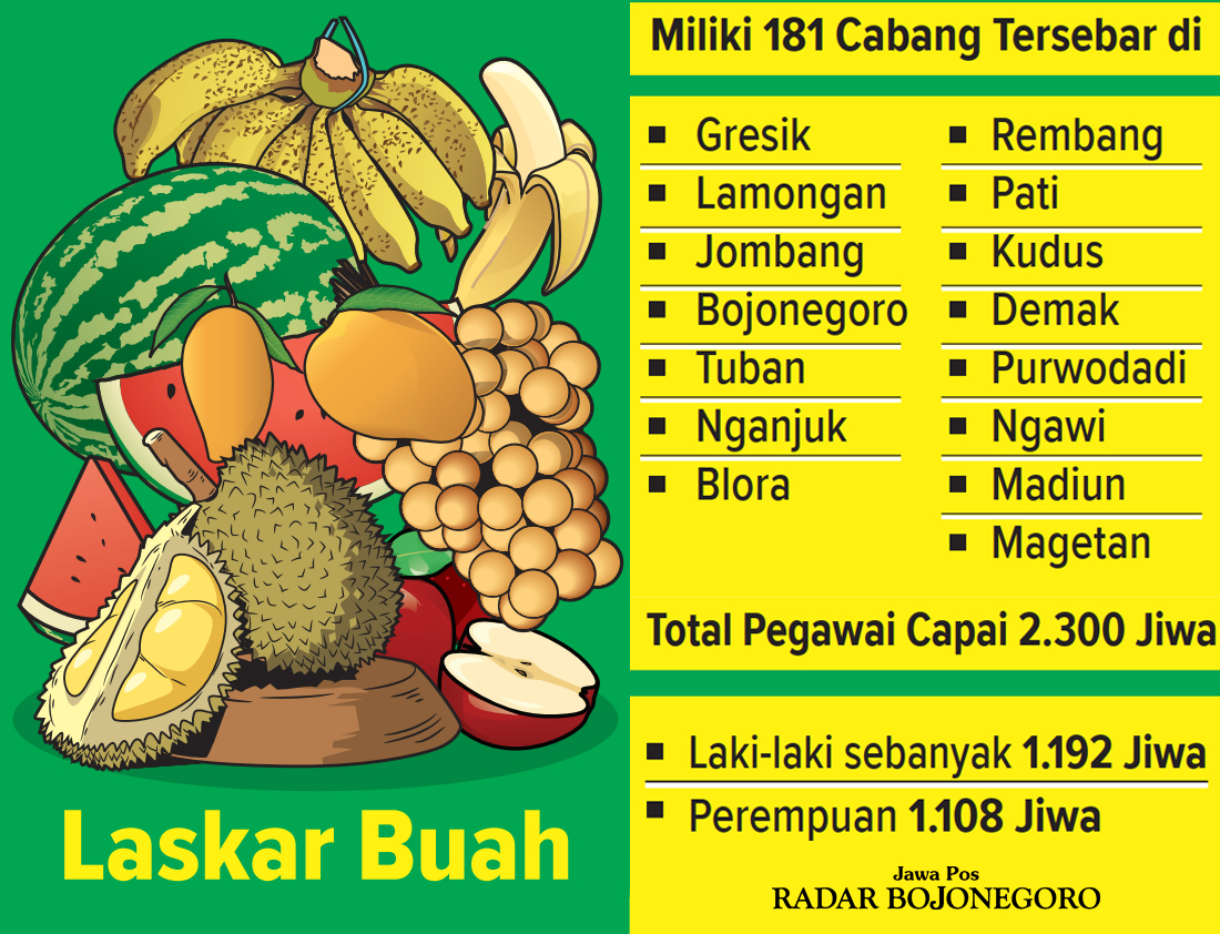 Infografis Laskar Buah (AINUR OCHIEM/RADAR BOJONEGORO)