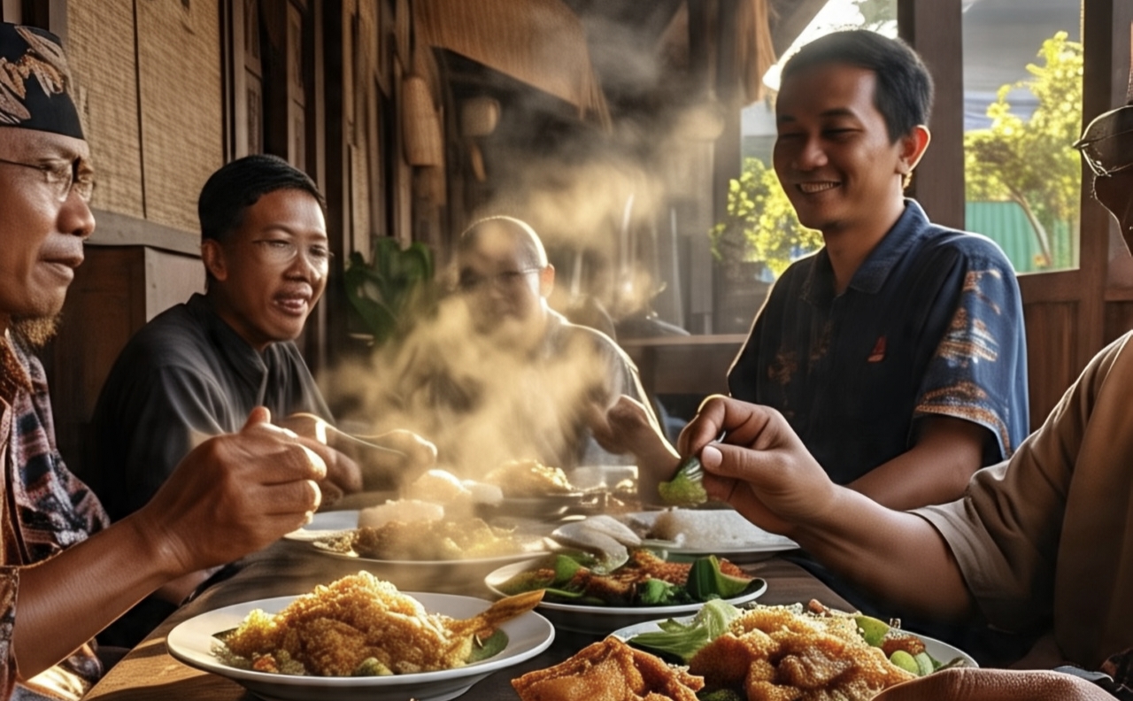 Nasi buwohan menu campur namun memiliki khas seperti nasi berekat.