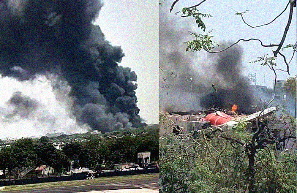 Pesawat Air India mengalami kecelakaan dan jatuh di langit kota Ahmedabad, Kamis pagi (12/6).