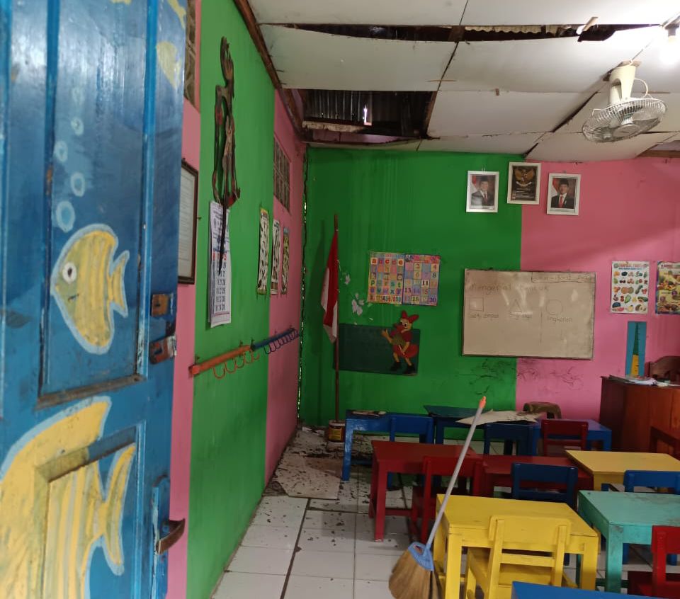 RUSAK : TK Pertiwi Jepon. Salah satu lembaga yang membutuhkan revitalisasi gedung.
