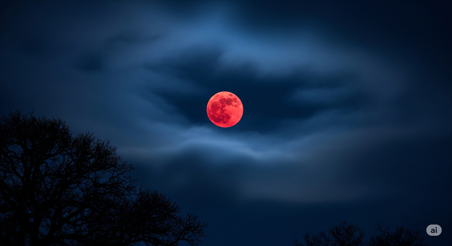 Ilustrasi bulan bersinar di malam satu suro.