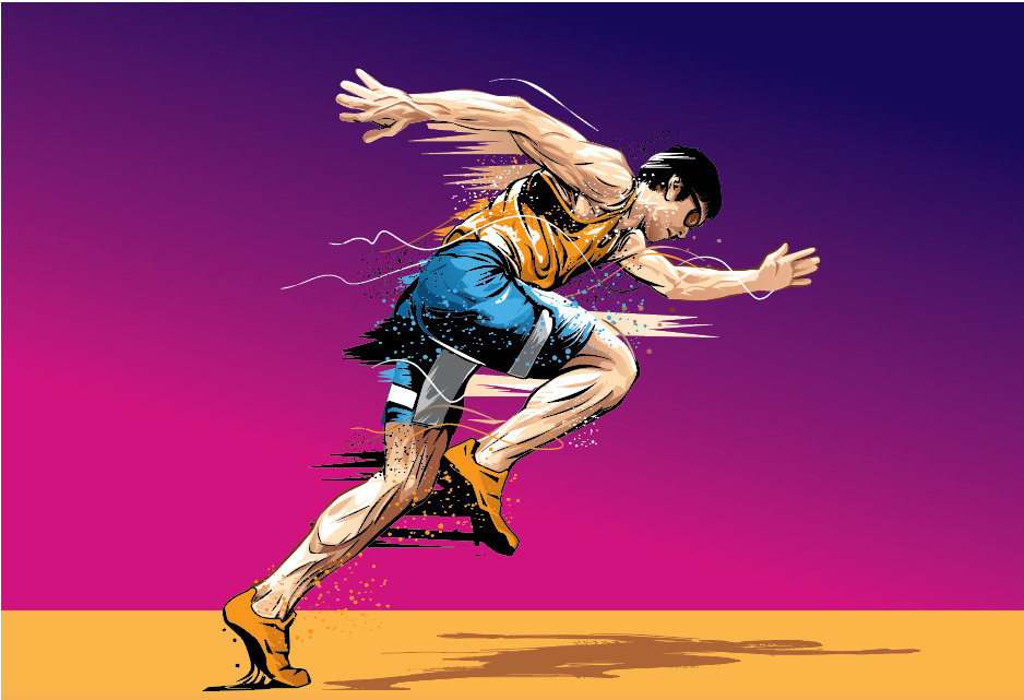 Ilustrasi lari malam.